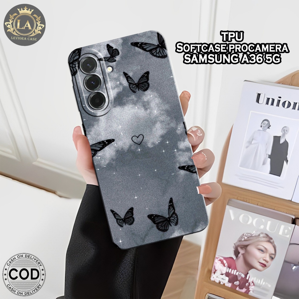 HP เคส SAMSUNG A36 5G ใหม่ล่าสุด - เคส Leviora - เคสแฟชั่นผีเสื้อ - เคส SAMSUNG A36 5G Softcase - เค