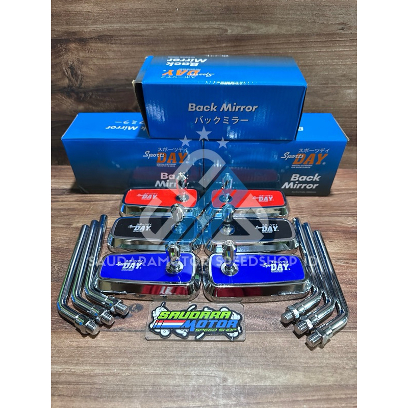 [SPORTS DAY] ORIGINAL SPORTS DAY SQUARE HORN REAR VIEW MIRROR MODEL H2C UNIVERSAL PNP ALL MOTORCYCLE