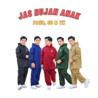 ELZIO JAS HUJAN ANAK Raincoat Mantel Laki laki Perempuan umur 3-13 tahun Karakter Hoodie Bahan tebal lentur Anti REMBES SUPER PREMIUM