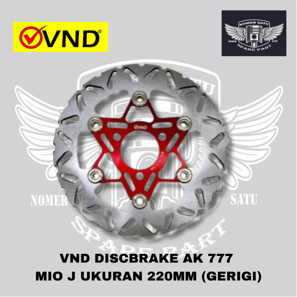 VND DISCBRAKE AK 777 แผ่นดิสก์เบรคลอยหน้า MIO J FINO 115 ขนาด 220 มม. เกียร์เดิม