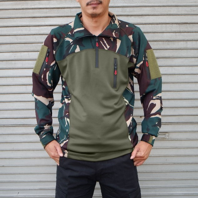 ARMY.SUPPLY - หนาพรางยุทธวิธี PDL BDU เสื้อยืดเต็ม Scuba TNI เสื้อยืดคอปก