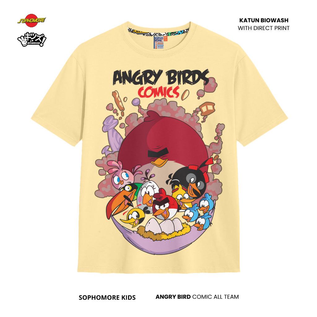 Sophomore - เสื้อยืด เสื้อยืด Tops สําหรับเด็กผู้ชาย Angry Bird Comic All Team Game