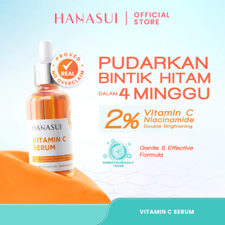 Hanasui Serum Vitamin C Kuning 20ml - Mencerahkan & Pudarkan Bintik Hitam 2% Vitamin C Brightening Serum Kuning Hanasui Vit C Original