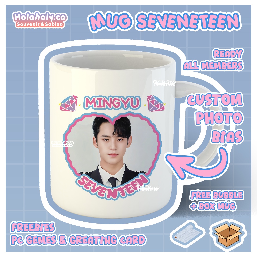 SEVENTEEN แก้วมัครูปถ่ายและชื่อแบบกําหนดเอง SEVENTEEN SVT Fankit KPOP Merch Gift Hampers