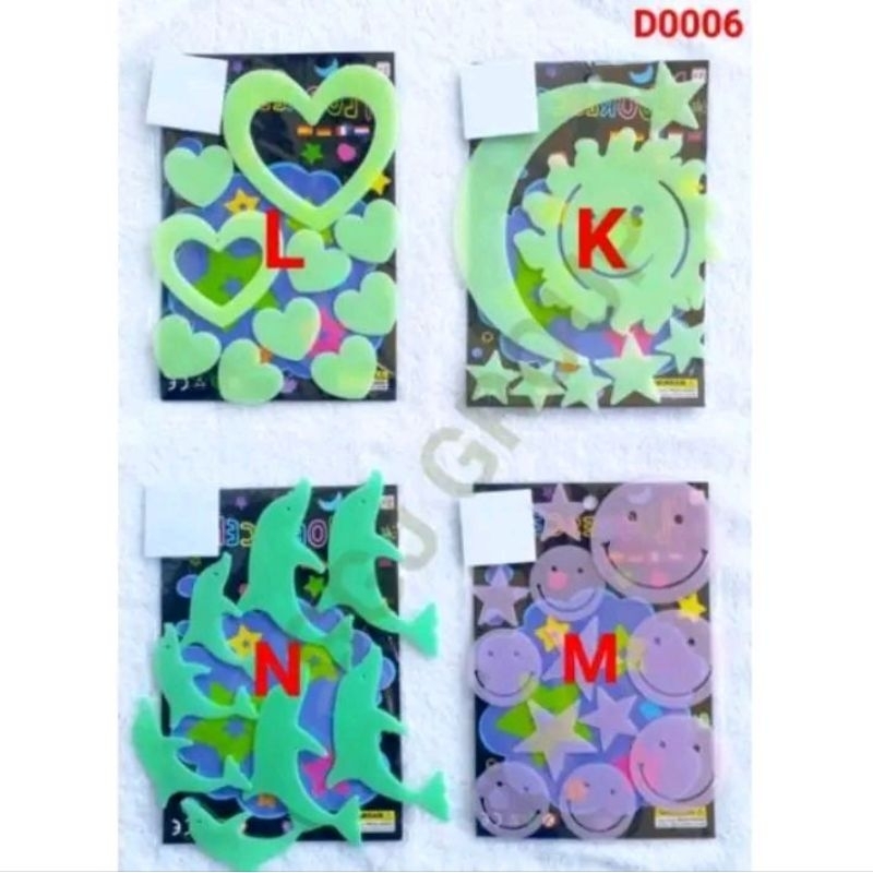 J (J6) CHARACTER STICKERS/LIGHT UP STICKERS/GLOW IN THE DARK