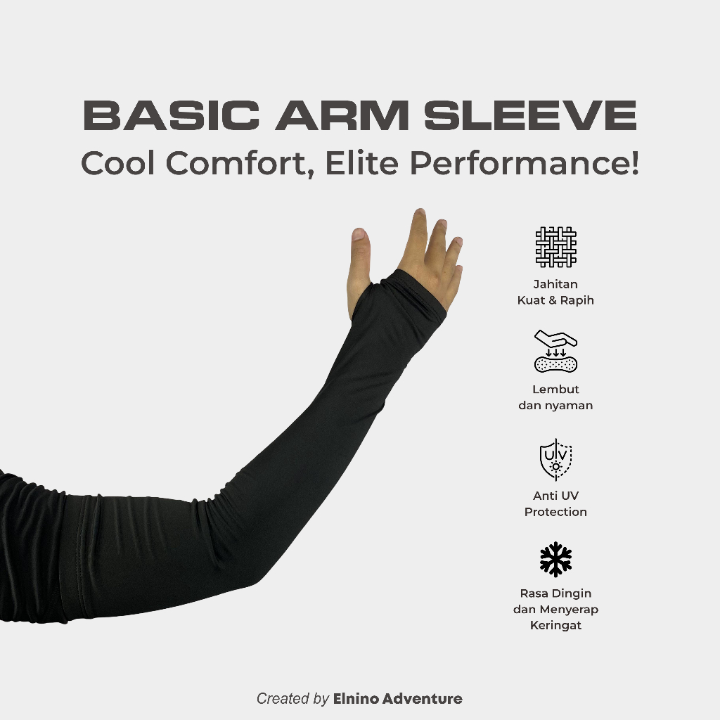 Elnino Basic Baselayer Mens Elite Compression Arm Sleeve - Thumb hole