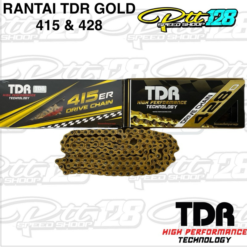 TDR GOLD 415er DRIVE CHAIN TDR RACING 428D ประสิทธิภาพสูง ดีนําเข้า Racing CHAIN