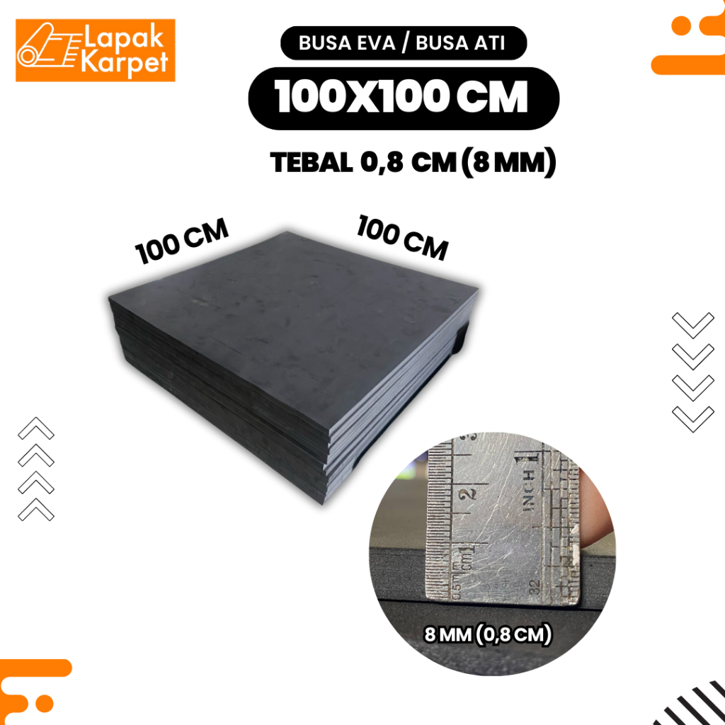 Eva Foam / Ati Foam (Eva Foam) ขนาด 100x100 ซม. หนา 8 มม. (0.8 ซม.