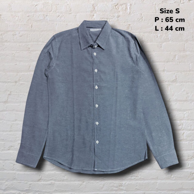 KEMEJA Size S Chambray Studio Depp เสื้อเชิ้ตยาวสีเทา K82