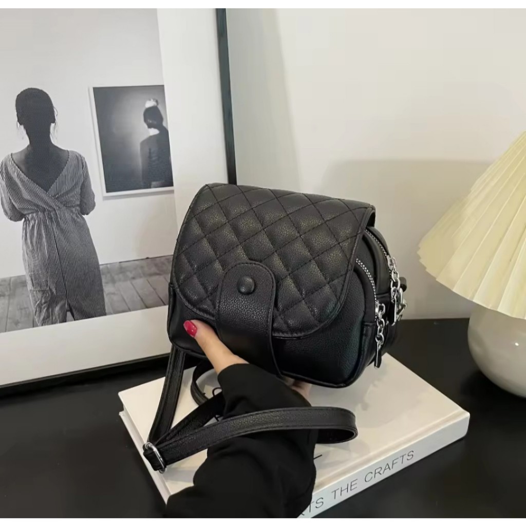 NEW PREMIUM LEATHER SLINGBAG สําหรับผู้หญิง 2025 - KEPPA PREMIUM QUALITY PU LEATHER BORDER SLINGBAG