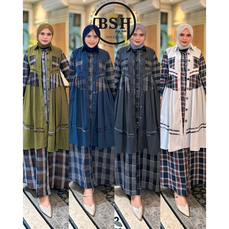 Katun Gamis Bshop PIRAMID NEW SET cardi by BSH COTTON ร่วมสมัย