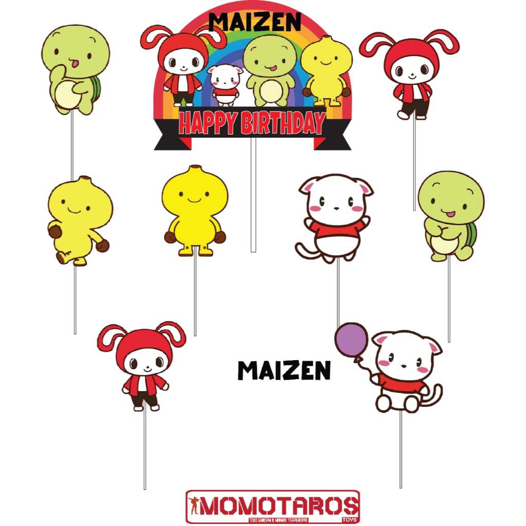 Jj และ Mikey Maizen Minecraft เค้ก Topper