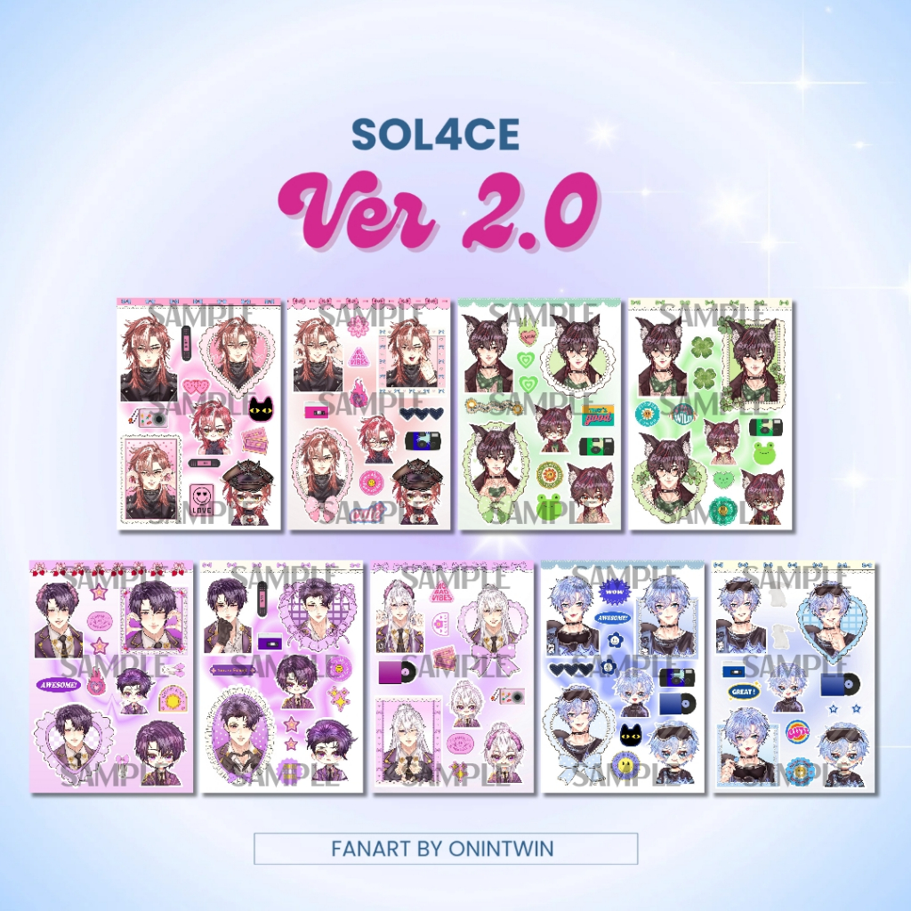 สติกเกอร์ไดคัท Sole4ce โดย landtwin / สติ๊กเกอร์ตัด sole4ce / arion /harris / sota / gin / vtuber in
