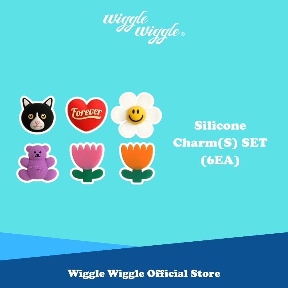 Wiggle Wiggle Silicone Charm(S) SET (6EA) Jibbitz Crocs Accessories Patch