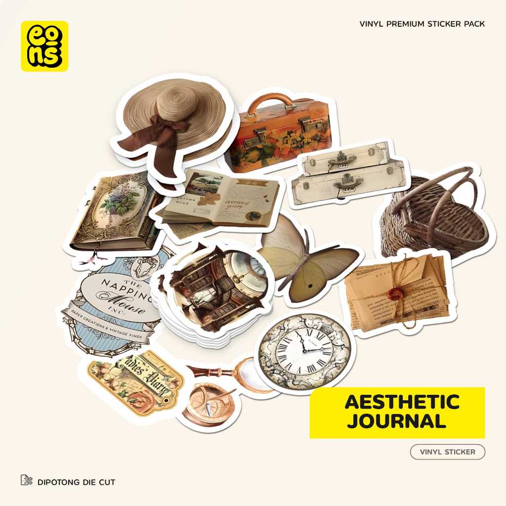 AESTTHETIC Journal Stickers, Waterproof Matte Vinyl Material - Laptop Diary Notebook Journal Suitcas