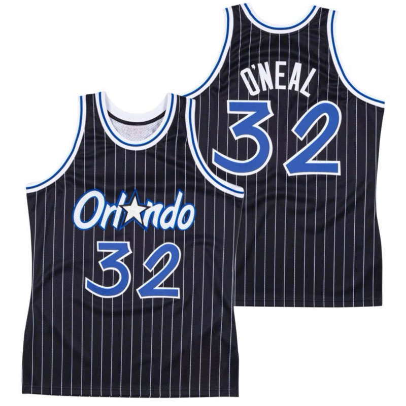 CLASSIC ORLANDO MAGIC 32 SHAQUILLE ONEAL BLACK STRIPED BASKETBALL JERSEY EMBROIDERY 94/95