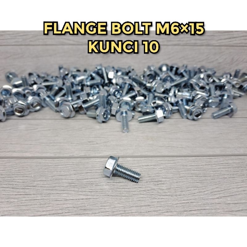 [ 10 ชิ้น ] K10 FLANGE BOLT M6 6+915 KEY 10