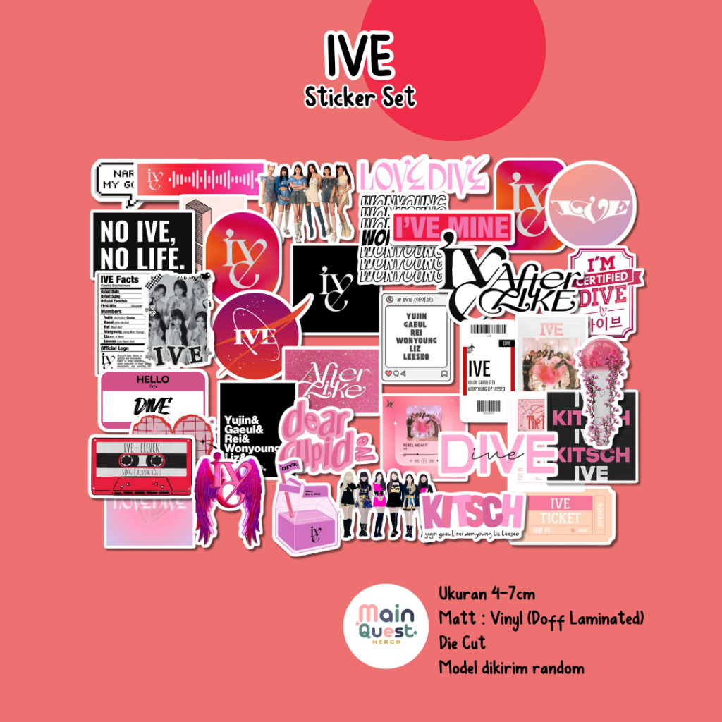 สติ๊กเกอร์ Ive | สติ๊กเกอร์ความงาม / สติ๊กเกอร์ Tumblr / สติ๊กเกอร์แล็ปท็อป / สติ๊กเกอร์กันน้ํา / สต