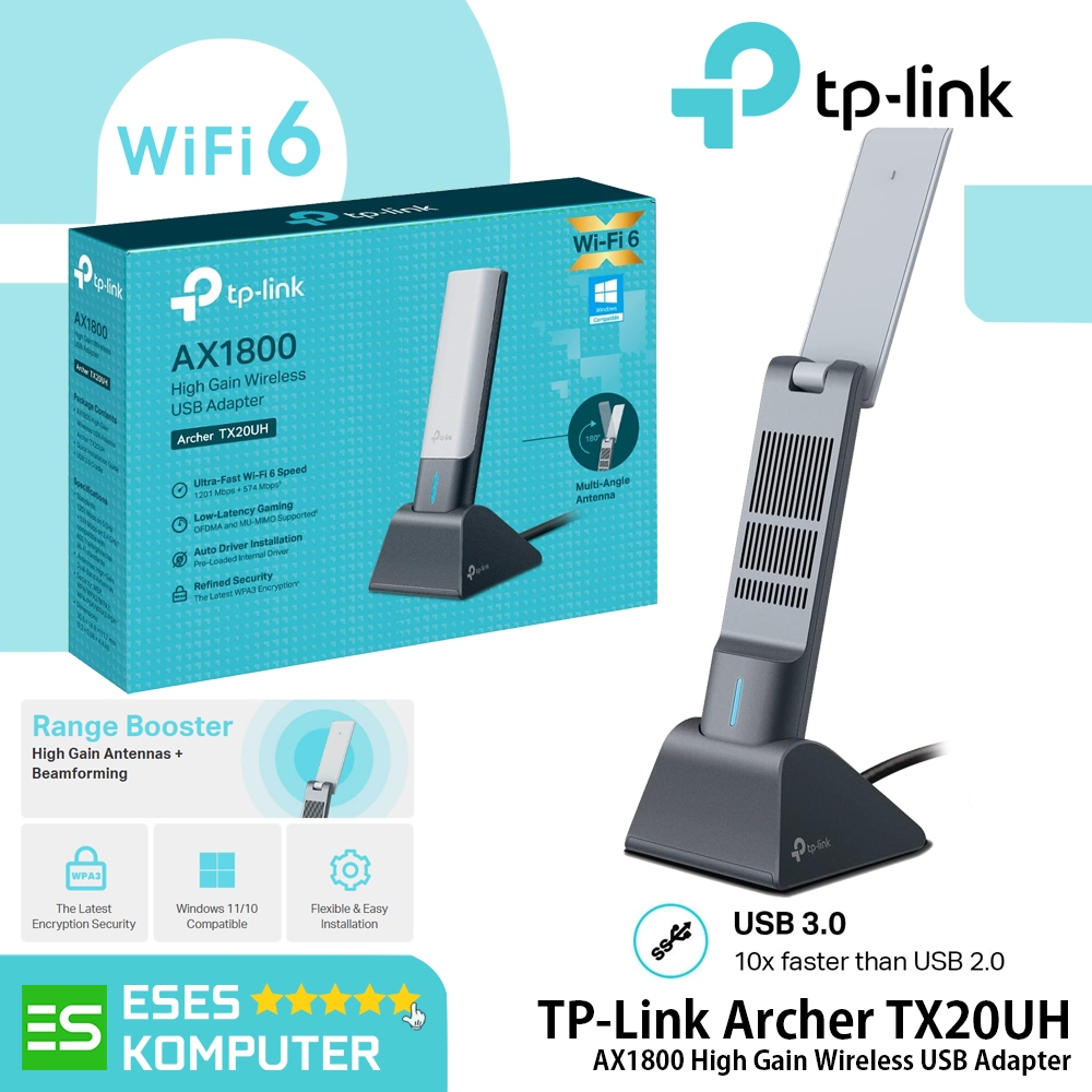 อะแดปเตอร์ WiFi TP-Link Archer TX20UH Wi-Fi 6 AX1800 USB ไร้สายกําลังสูง