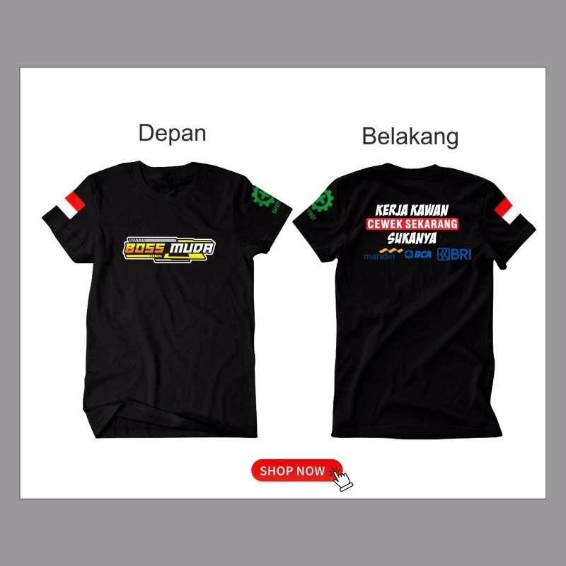 เสื้อยืด YOUNG BOSS - เสื้อยืด Distro พร้อม YOUNG BOSS word motif - เสื้อยืดผู้ชายและผู้หญิง