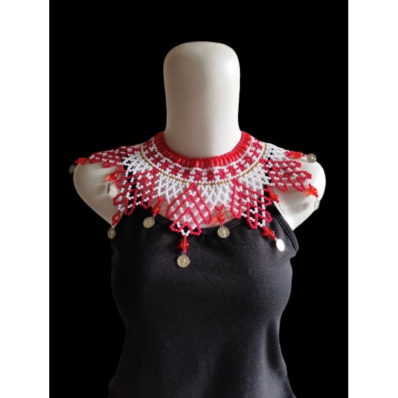 รุ่น-10สร้อยคอลูกปัด Dayak iban / สร้อยคอลูกปัด Kalimantan Dayak / สร้อยคอชาติพันธุ์ Dayak / สร้อยคอ