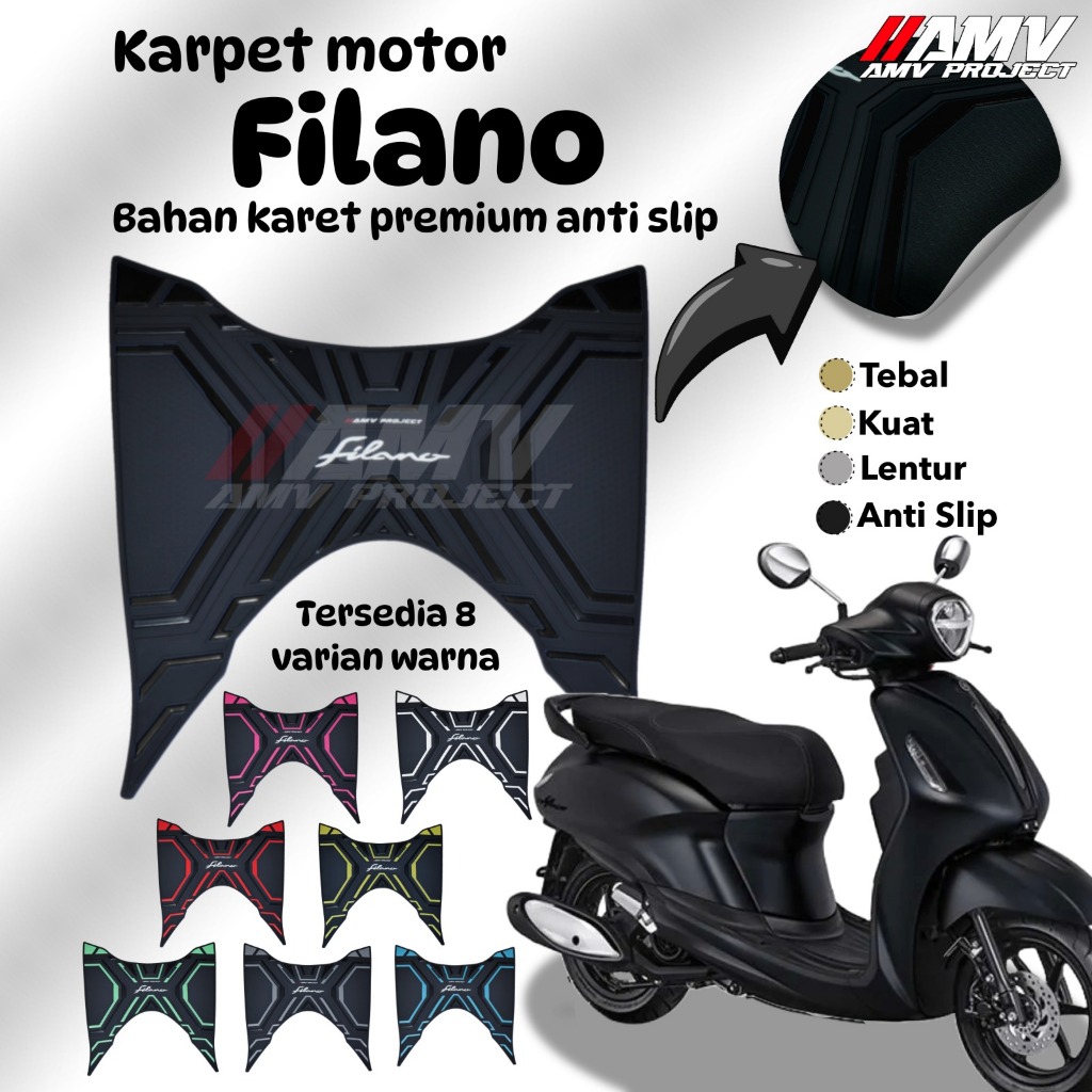 Yamaha Grand Filano พรมพักเท้ารถมอเตอร์ไซค์ ยางพรีเมียม