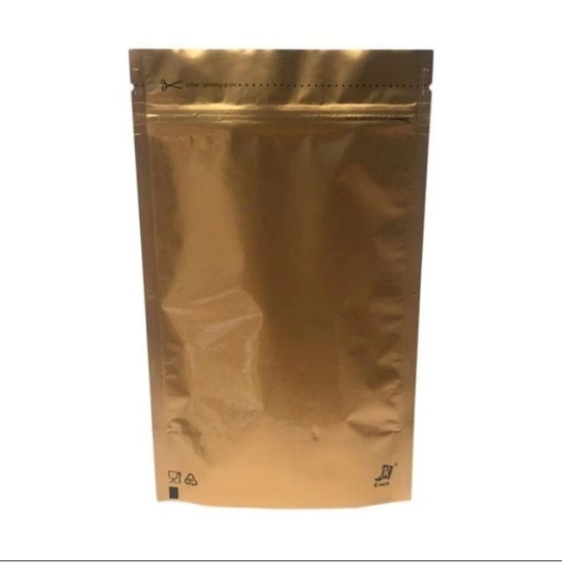 Standing Pouch Aluminium Foil Gold 14 x 23 cm food grade K PACK