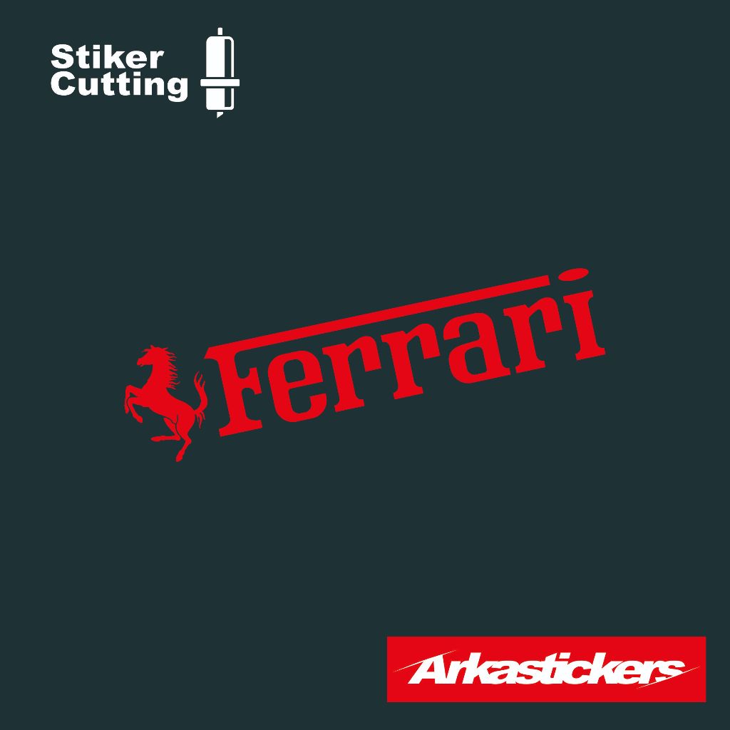 CAHAYA FERRARI ตัดสติ๊กเกอร์สําหรับรถจักรยานยนต์ รถยนต์ หมวกกันน็อค ฯลฯ สามารถจุดเมื่อโดนแสงได้ - สติ๊กเกอร์ FERRARI