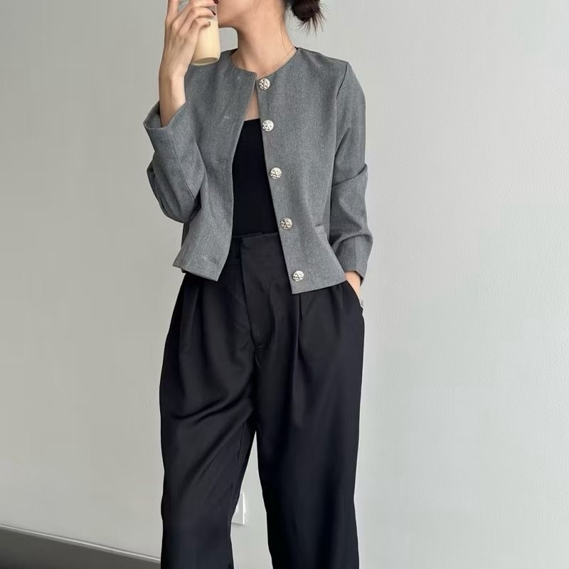GEMMA WAREHOUSE CLEARANCE ผู้หญิง CROP OUTER BLAZER/รูปร่างผู้หญิง Office BLAZER/ผู้หญิง Office BLAZ
