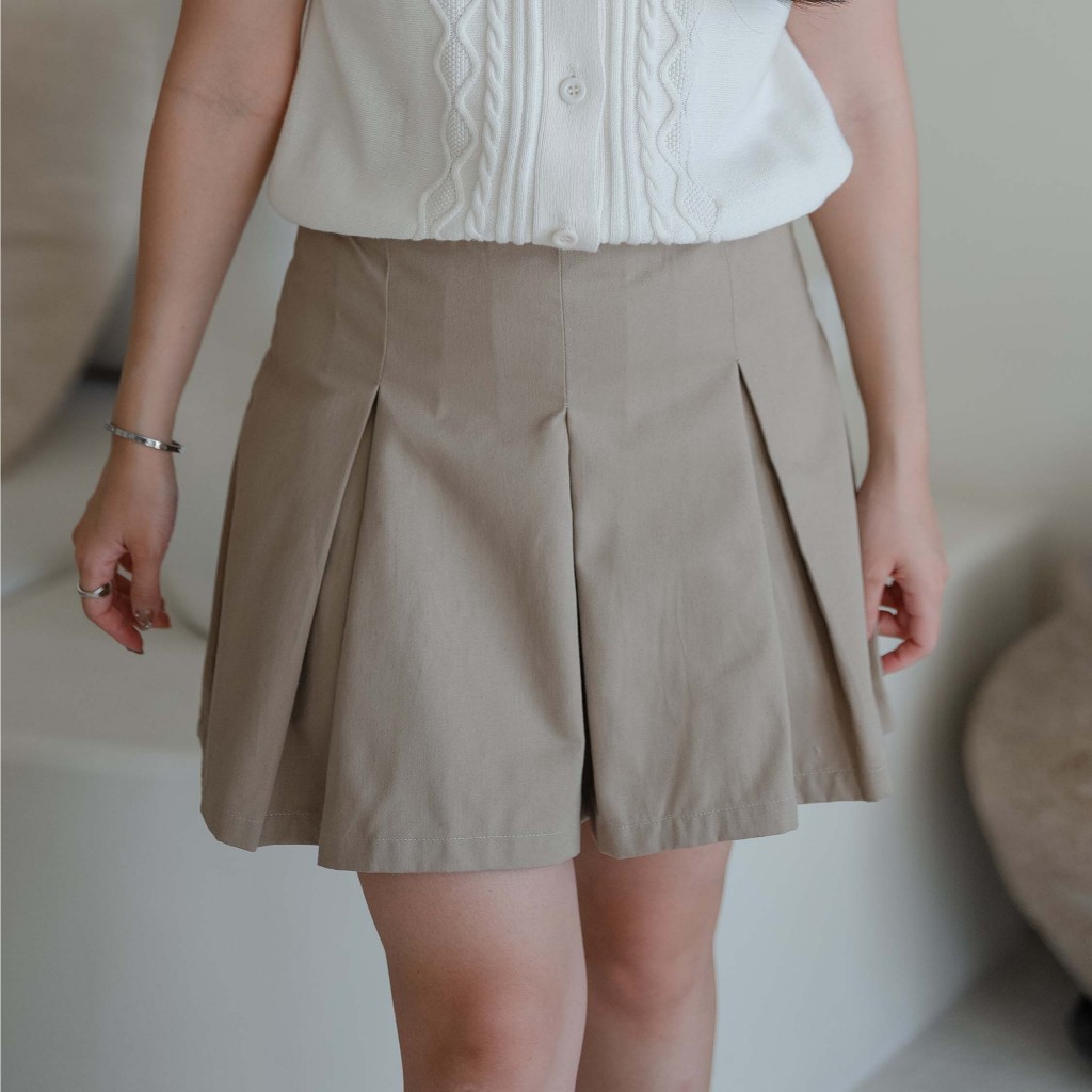 Beatrice Clothing Semarang Cafe Skort - กระโปรงกางเกงขาสั้นเอวยางยืดขั้นพื้นฐานของผู้หญิง