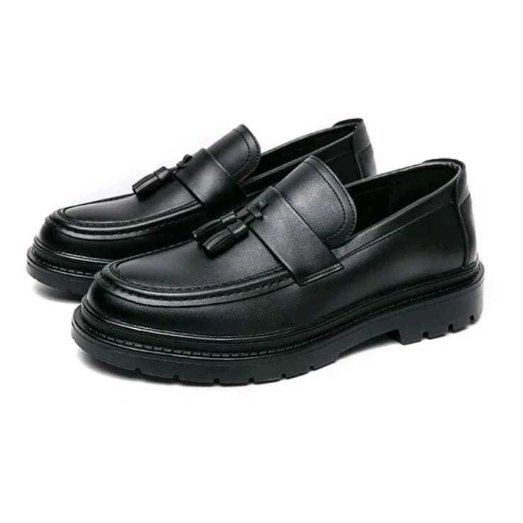 รองเท้าทางการผู้ชาย Poang Docmart รองเท้าโลฟเฟอร์ทํางานสีดํา