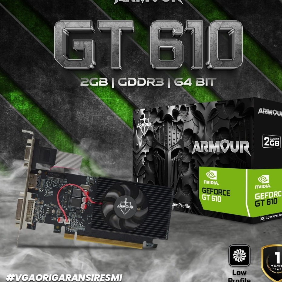 VGA Armour GT 610 LP 2GB DDR3 64 BIT gt610 2 gb ddr 3 64bit