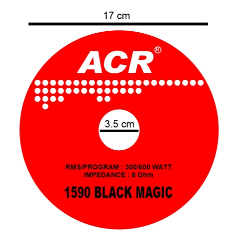 ACR 1590 BLACK MAGIC SPEAKER MAGNET STICKER ACR 15 IN BLACK MAGIC SPEAKER MAGNET STICKER