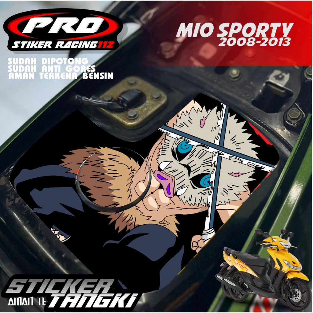 MIO SPORTY 2008-2013 TANK STICKER พร้อม DEMON SLAYER ANIME MOTIF, FADE-RESISTANT TANK