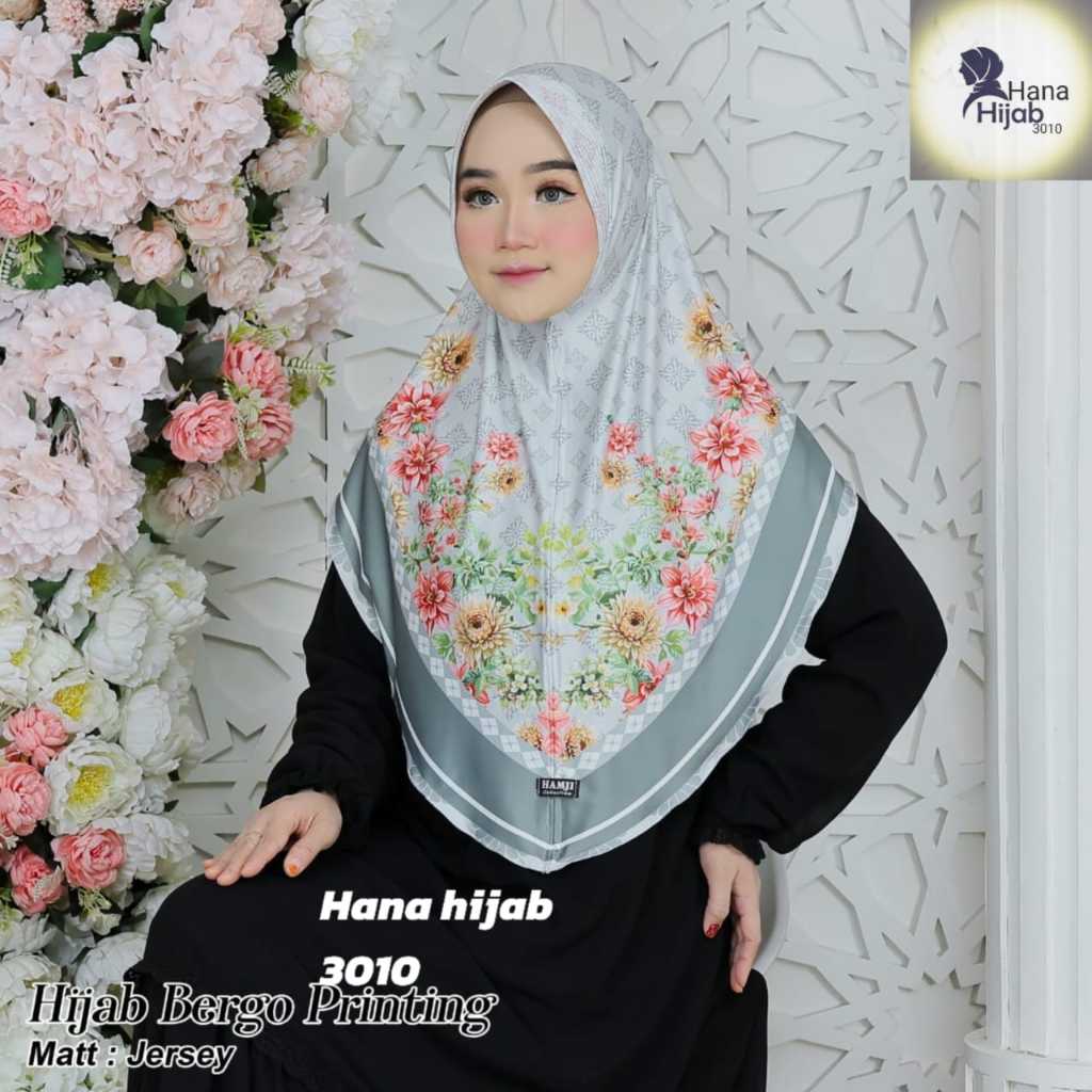 Hana.Hijab3010 PET ผ้าโพกศีรษะฮิญาบพร้อม motif ระดับพรีเมียม