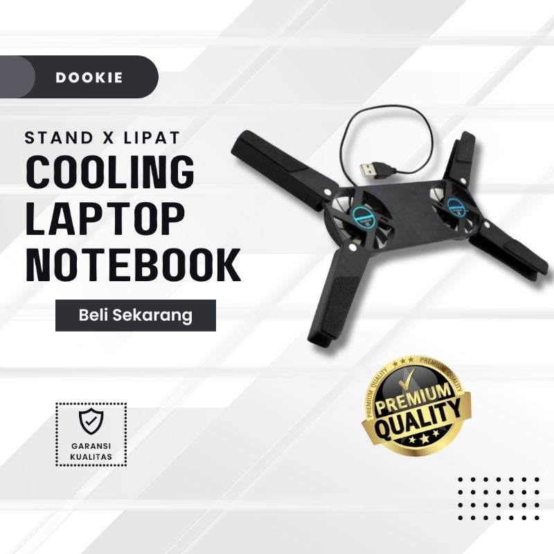 KING COOLER โน๊ตบุ๊ค LAPTOP COOLING PAD FOLDABLE ขาตั้งพลาสติก พัดลมคู่ -818