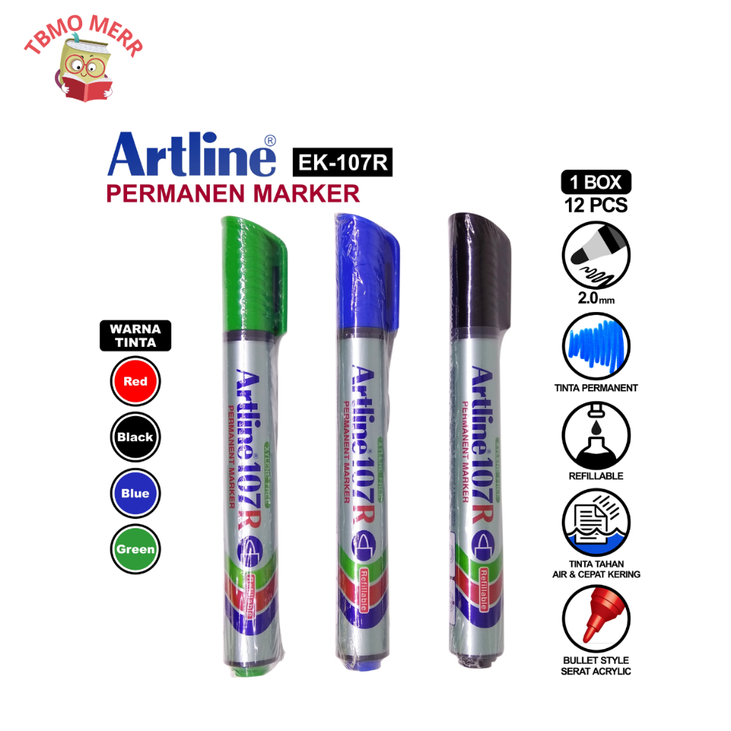 Artline Marker สีดํา EK-107R - ปากกามาร์กเกอร์ถาวร Artline