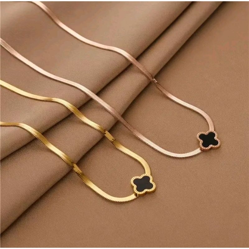 สร้อยคอแฟชั่นสตรี TITANIUM พร้อมโซ่ EEL MOTIF