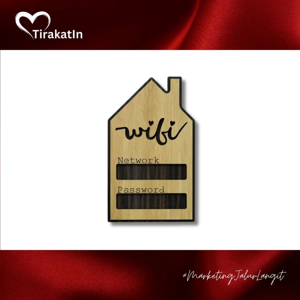 Tiarakatin - บอร์ด WiFi รูปทรงบ้าน | ป้าย Wifi ทรงบ้าน 12x25ซม