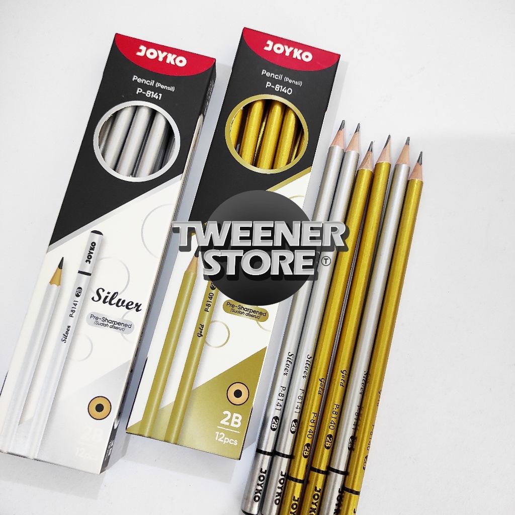 (1 แพ็ค) JOYKO 2B SILVER/GOLD PENCIL