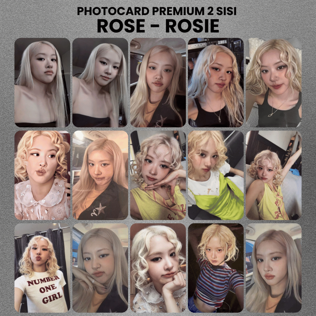 (CONTENTS 1 ชิ้น) ROSE ROSIE Photocard - พรีเมี่ยมพีซี 2 ด้าน Unofficial Kpop Merch การ์ด