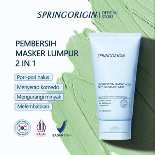 SPRINGORIGIN Amino Acid Ceramide Deep Cleansing Mud 100g Facial Wash Low Ph Moisturizing Mencerahkan Oil Control Exfoliating Pori-Pori Halus Menyerap Komedo
