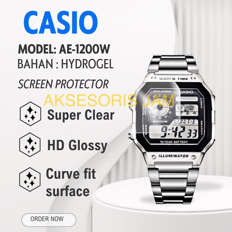 LAYER ANTI-SCRATCH HYDROGEL WATCH CASIO AE-1200WH AE 1200WH AE1200WH AE 1200 AE1200 SCREEN PROTECTOR
