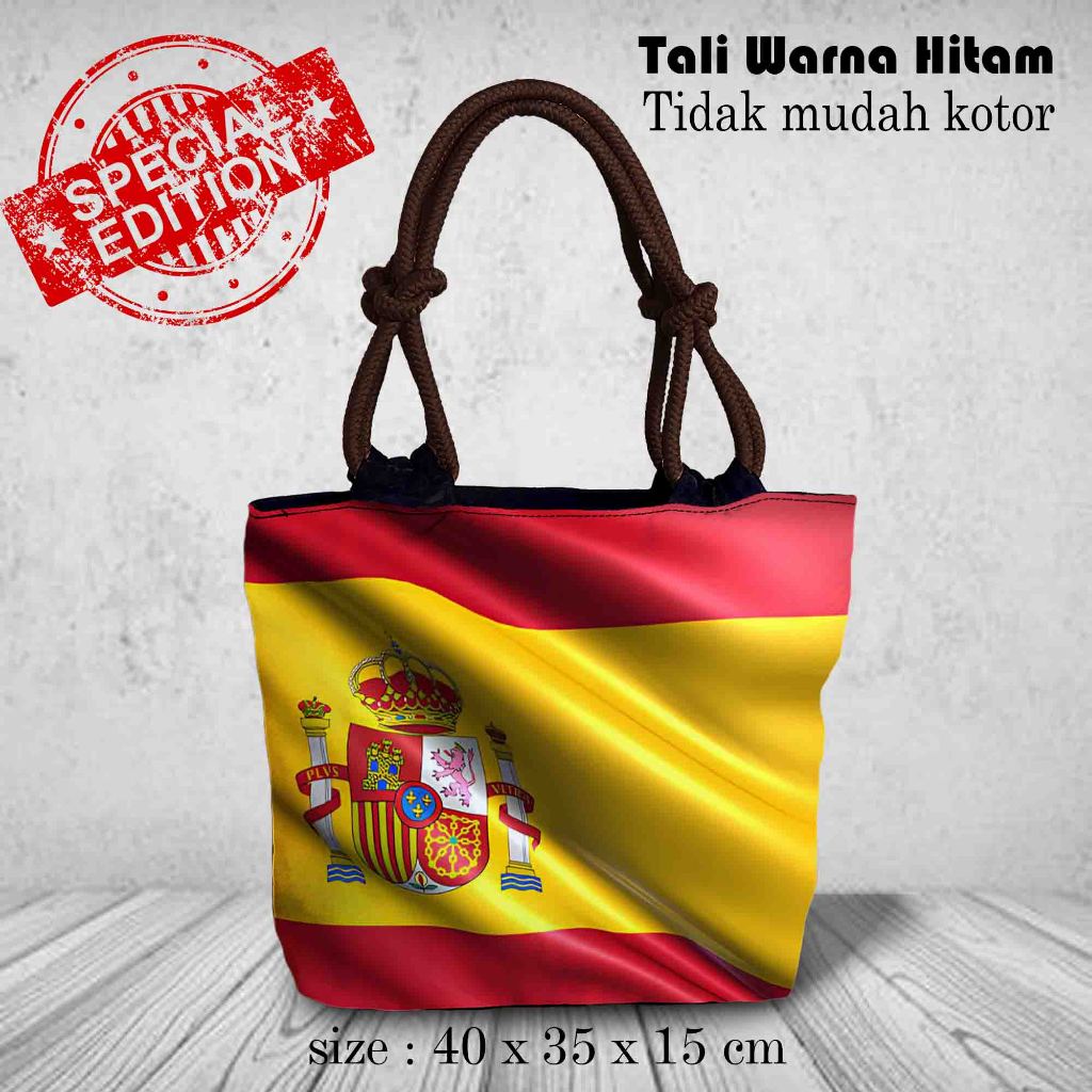 [Quinsi Bags] Totebag Rope Wick Womens Bag Printing ของที่ระลึกสเปนสเปน Espanyol Madrid Barcelona