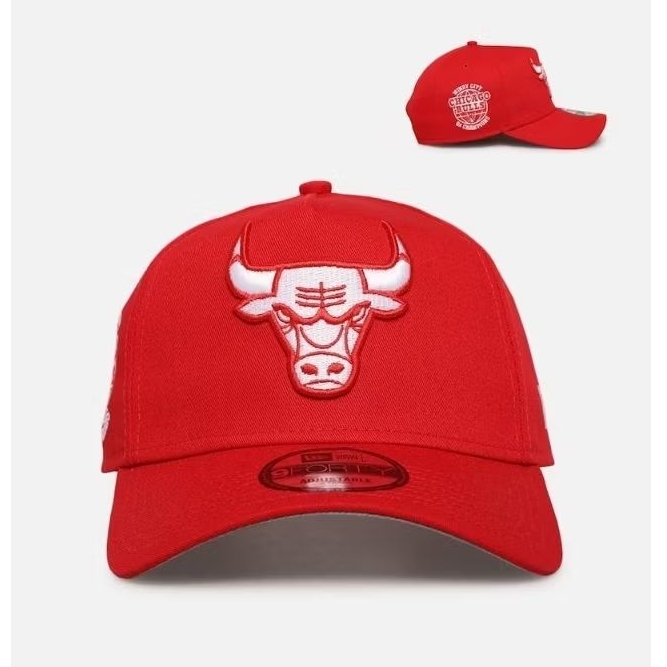 Chibull สีแดงบนสีขาว 6x Champions 9forty A-Frame udjustable snapbacki