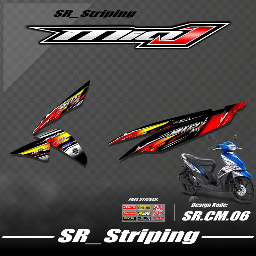 Mio J Striping / Mio J Variation / Mio J Sticker / Mio J Semi Full Body Motorcycle Striping SR.06