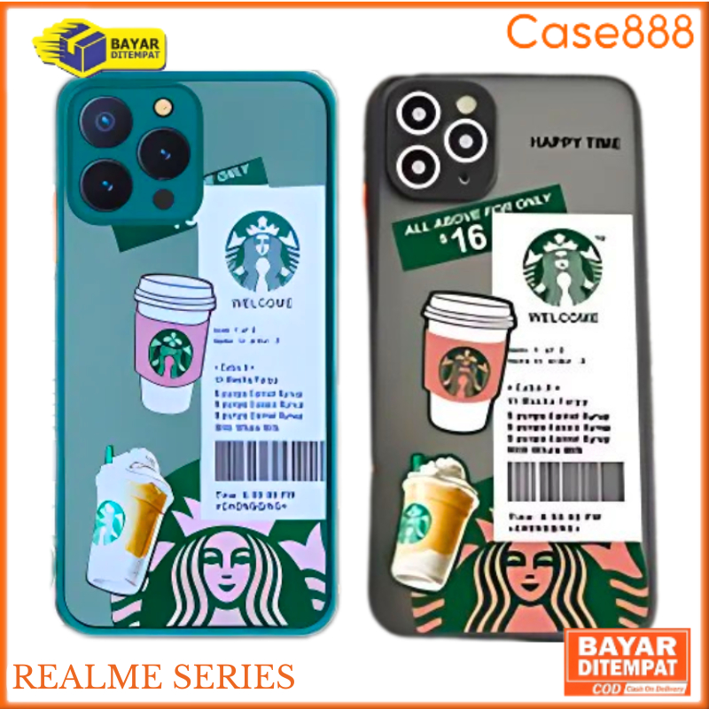 Realme C12 C15 C25 C21 C21Y Narzo 20 Narzo 30A ปลอกขนมนกเขา Hybrid Starbucks Motif