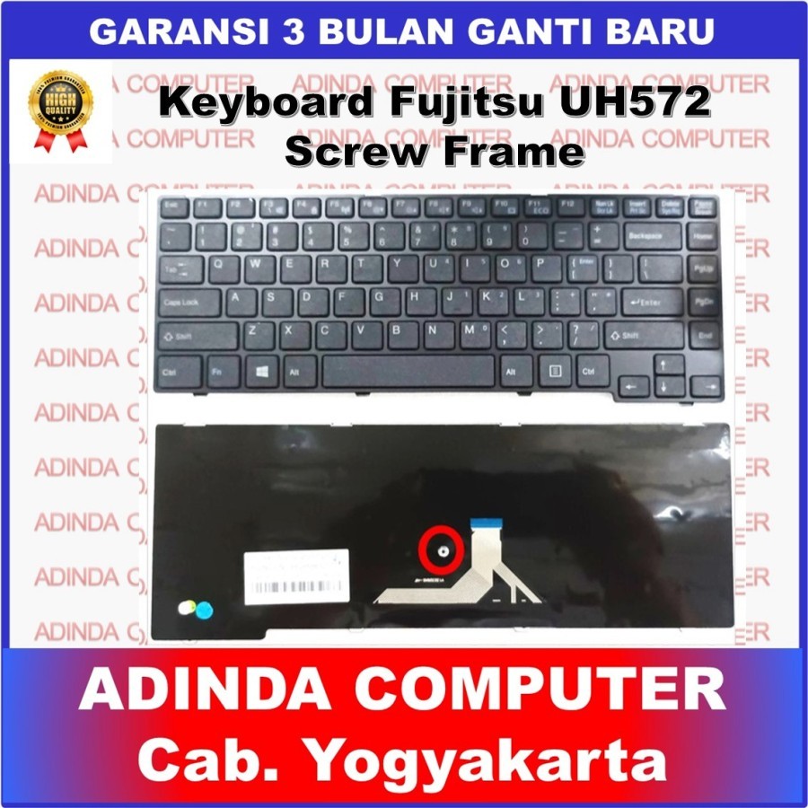 Fujitsu LifeBook UH572 UH55 UH574 UH554 คีย์บอร์ดพร้อมกรอบสกรู