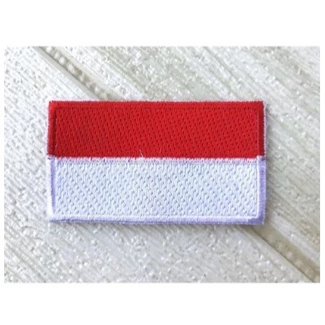 MERAH สัญลักษณ์เตียงสีแดงและสีขาว, ธงปัก, Bedge Betสีแดงและสีขาว 3x5cm | CHEESY และ CHEERFUL