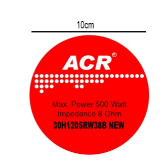 ACR PRO 12 IN SPEAKER MAGNET สติ๊กเกอร์ 10 ซม. DIAMETER ACR MAGNET สติ๊กเกอร์